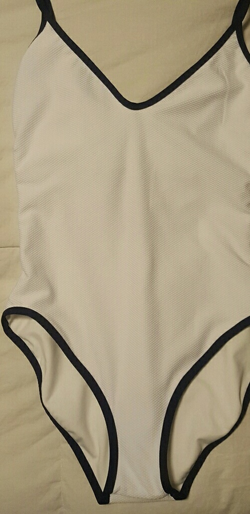 Gap White/Navy V-neck one piece